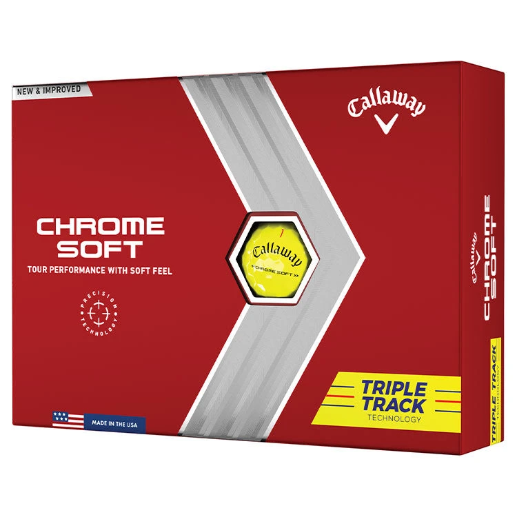 Callaway Chrome Soft Triple Track Golf Balls | Yellow Callaway Chrome Soft Triple Track Golf Balls | Yellow -Golf Series Shop Callaway 2022 Chrome Soft Triple Track Golf Balls Yellow 1